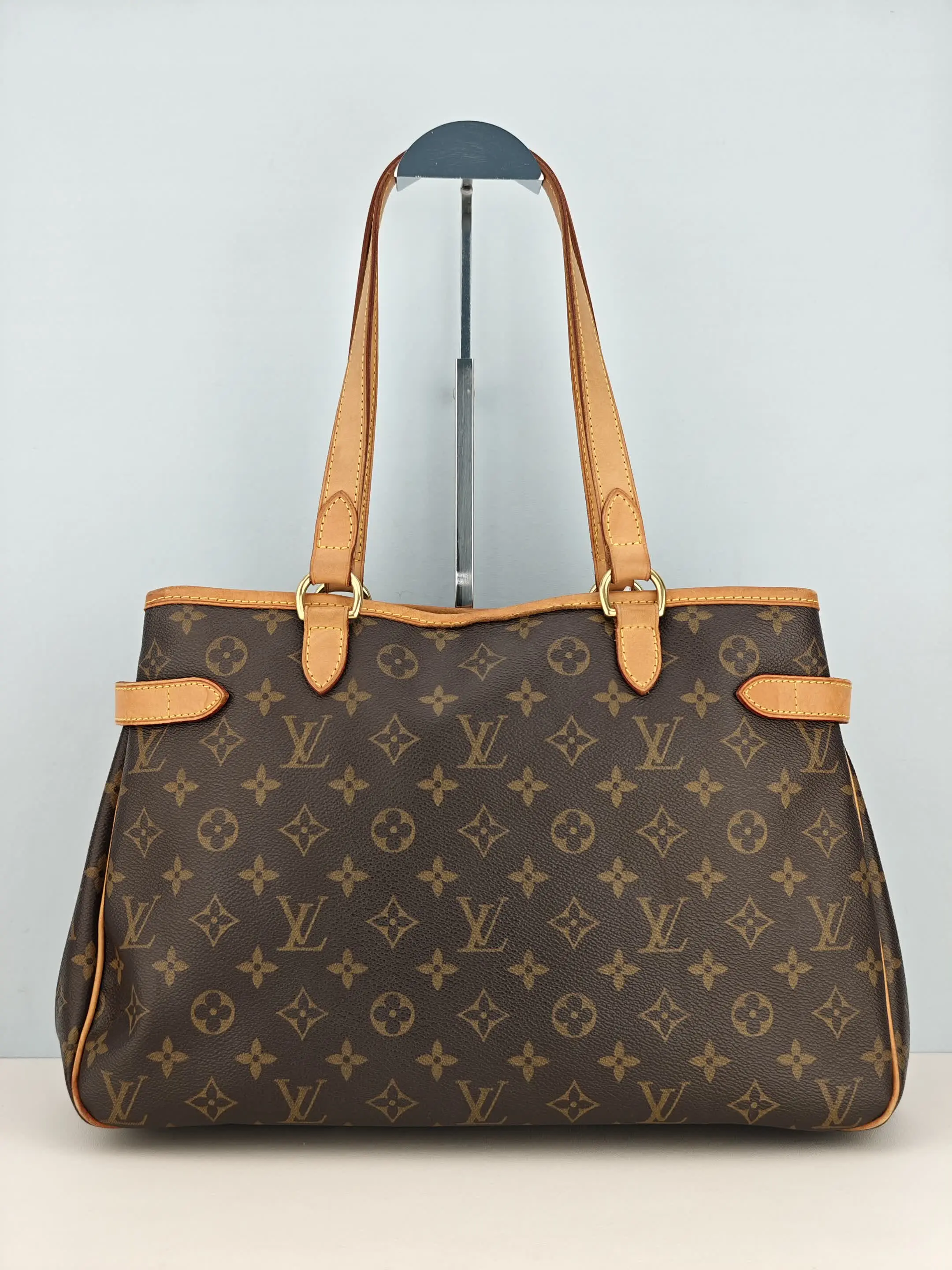 Pre-owned Monogram coated canvas with natural leather trim Shoulder Bags Louis Vuitton Monogram Canvas Batignolles Horizontal Bag【CA4007】