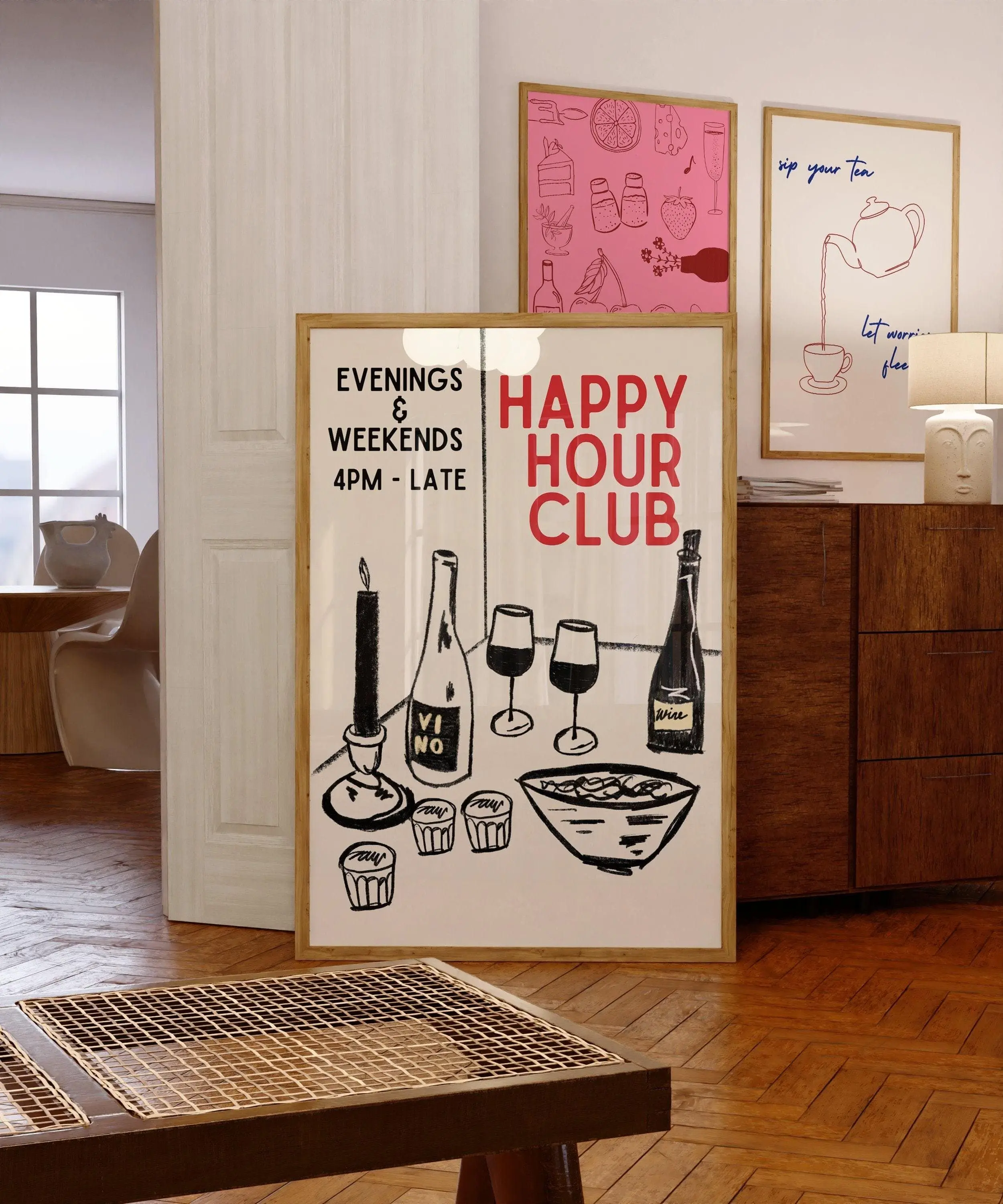 Kitchen Wall Art Wine Print Alcohol Print Vintage Wine Poster Bar Cart Wall Art Bar Printable Art Wine Decor Drinks Red Glossy Friend Ornaments Room