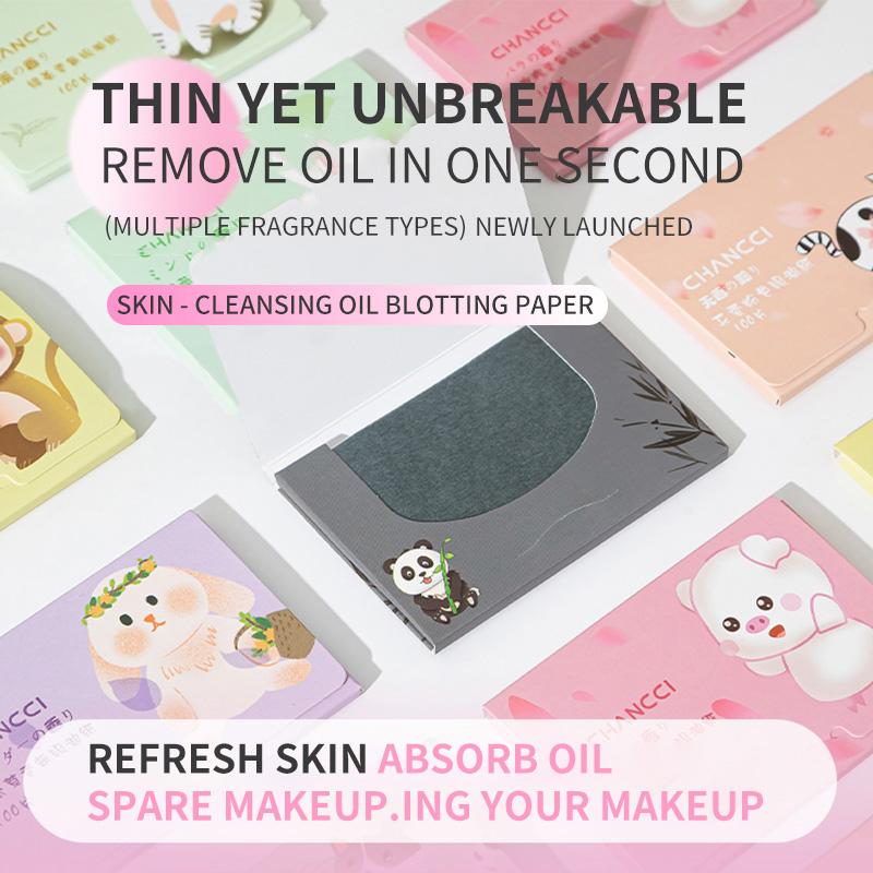 CHANCCI 700 Sheets 100pcs/box Portable Facial Oil Absorbing Paper Oil Control Face Paper Oil Blotting Makeup Blotting