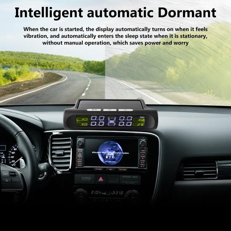 Car Security Essential - Smart TPMS Solar Charging Auto Alarm Digital Display
