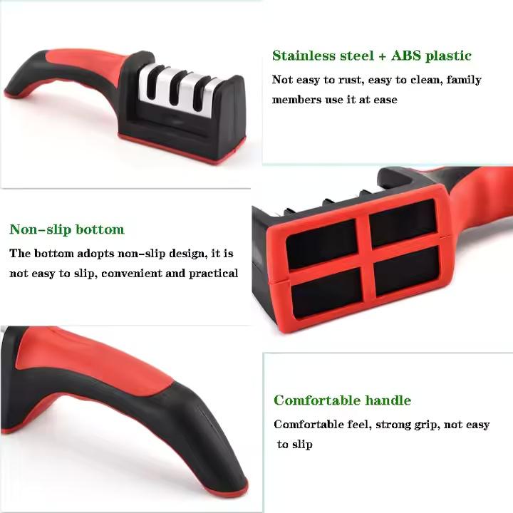Multifunctional kitchen tool Knife sharpener tection stone fast ceramic sharpening tool sharpening artifacthree Stainless Steel