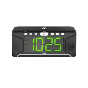 Naxa Dual Alarm Clock with Qi Wireless Charging Function