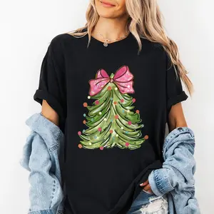 Christmas Shirt, Womens Christmas Sshirt,  Cute Christmas Shirt, Christmas Gift, Women's Vintage Graphic Round Neck Tee, Casual Short Sleeve T-shirt for Christmas, Women's Top for Daily Wear Unisex Cotton T Shirts