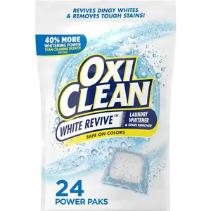 OxiClean White Revive Laundry Whitener and Stain Remover Power Paks, 24 Count