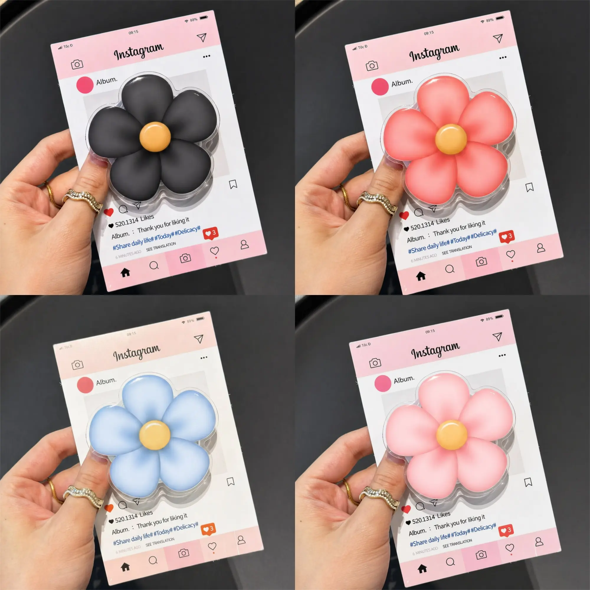 Pastel Daisy Flower Magsafe Phone Grip – Magnetic Pop Socket & Kickstand – Floral iPhone Accessory Gift