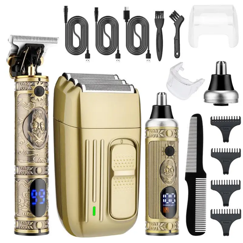 Electric Hair Clipper Set for Men's Gift, 1 Set Professional Barber Hair Clipper Machine, Beard Trimmer Shaver Kit