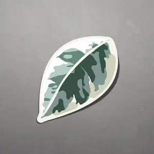 Variegated Ficus Sticker - Exotic Plant Leaf Vinyl Decal