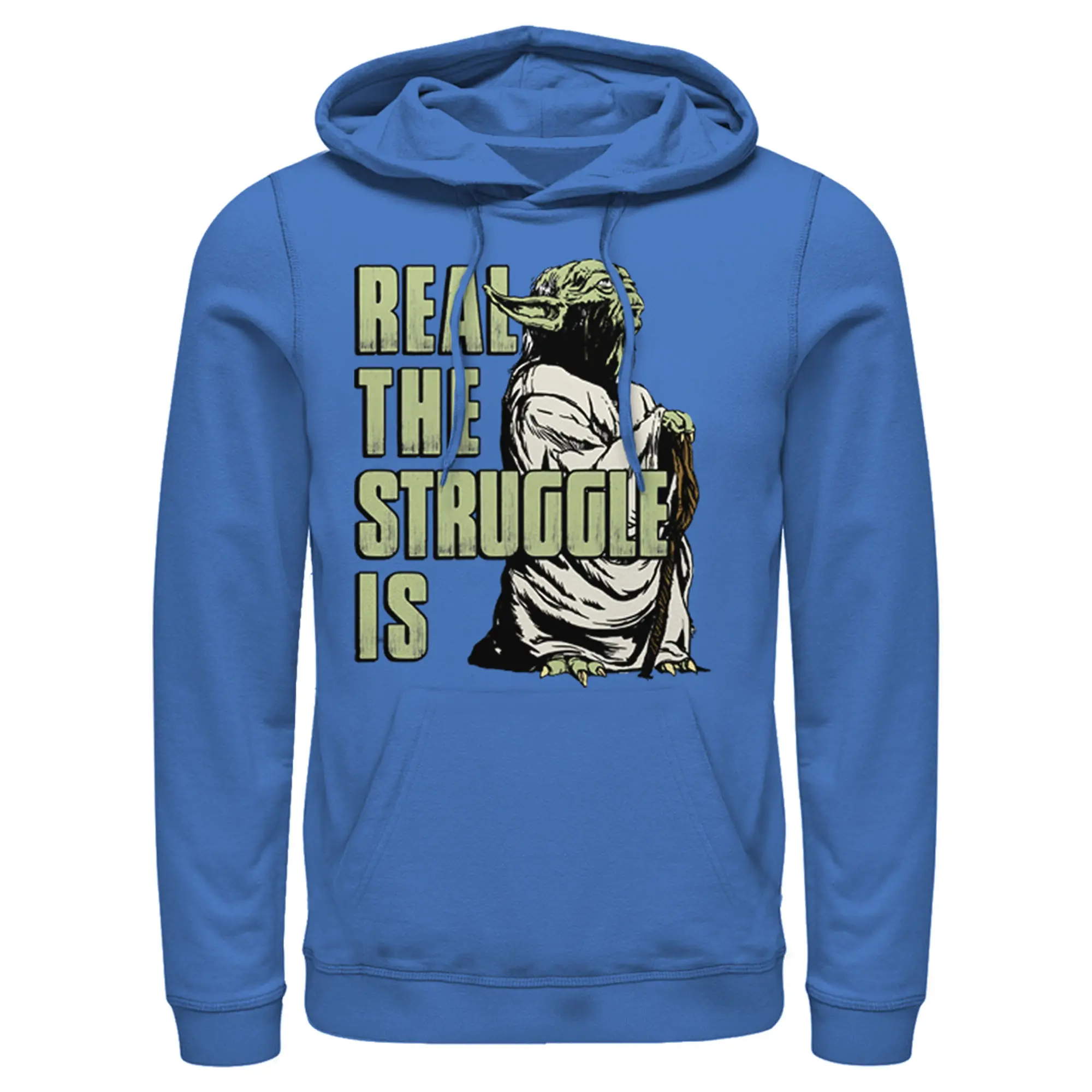 Men's Star Wars Yoda Real the Struggle Is Pull Over Hoodie