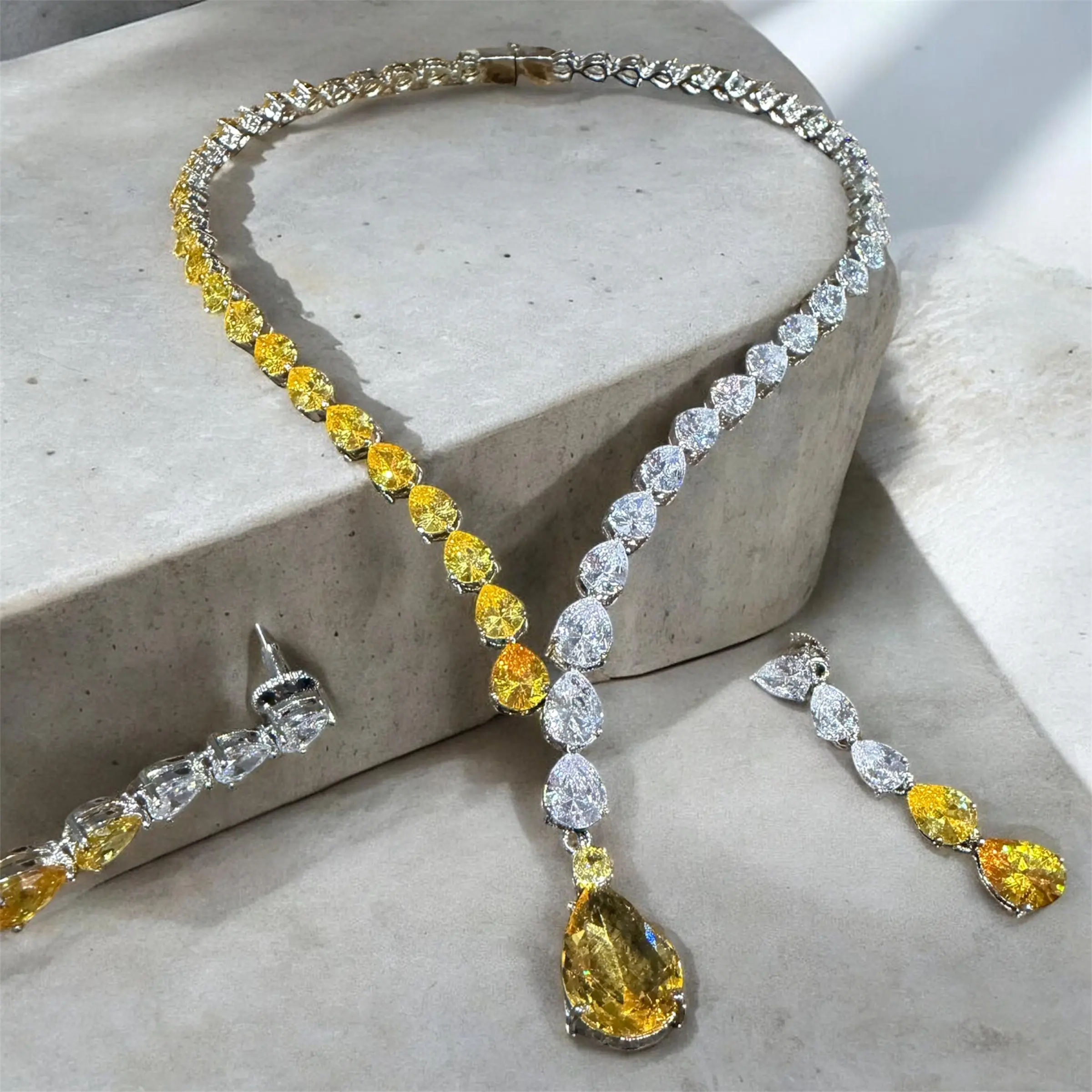 CZ cuff necklace