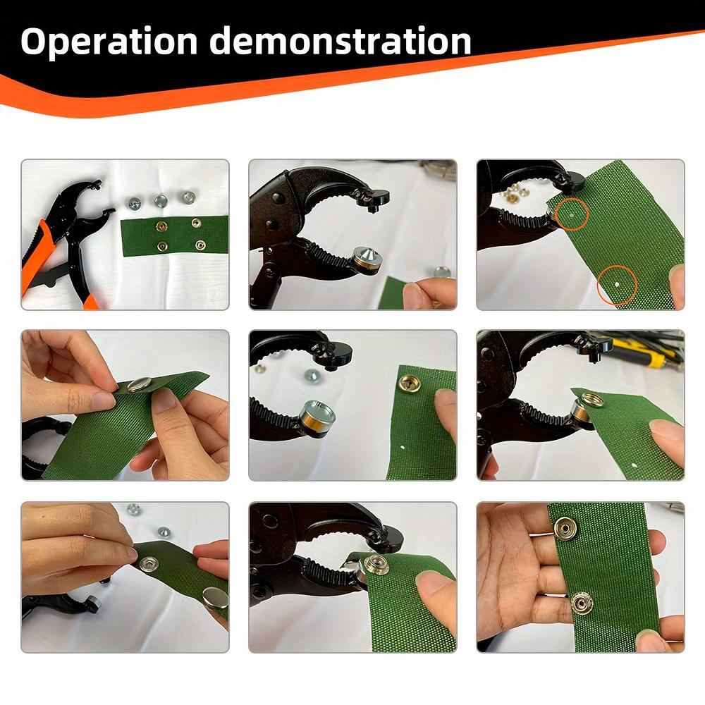 Heavy Duty Snap Fastener Tool, Snap Setter Tool with 100 Sets 4 Color Boat Cover Snaps, Snap Repair Kit, Repairing Boat Covers, Canvas, Fabric, Tarps