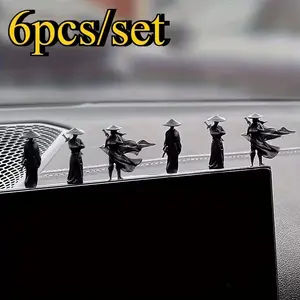 Chinese Martial Arts Healing Figurines Set, Plastic Material, Car Interior Decor, Car Ornament, Car Interior Accessory, Window Sill, Dashboard, Aquarium, Desktop Computer Decoration