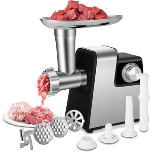 Electric Meat , 350W Heavy Duty Stainless Steel   with Sausage Stuffer Tubes & Kubbe Kit, 3 Grinding Plates for  Kitchen Use