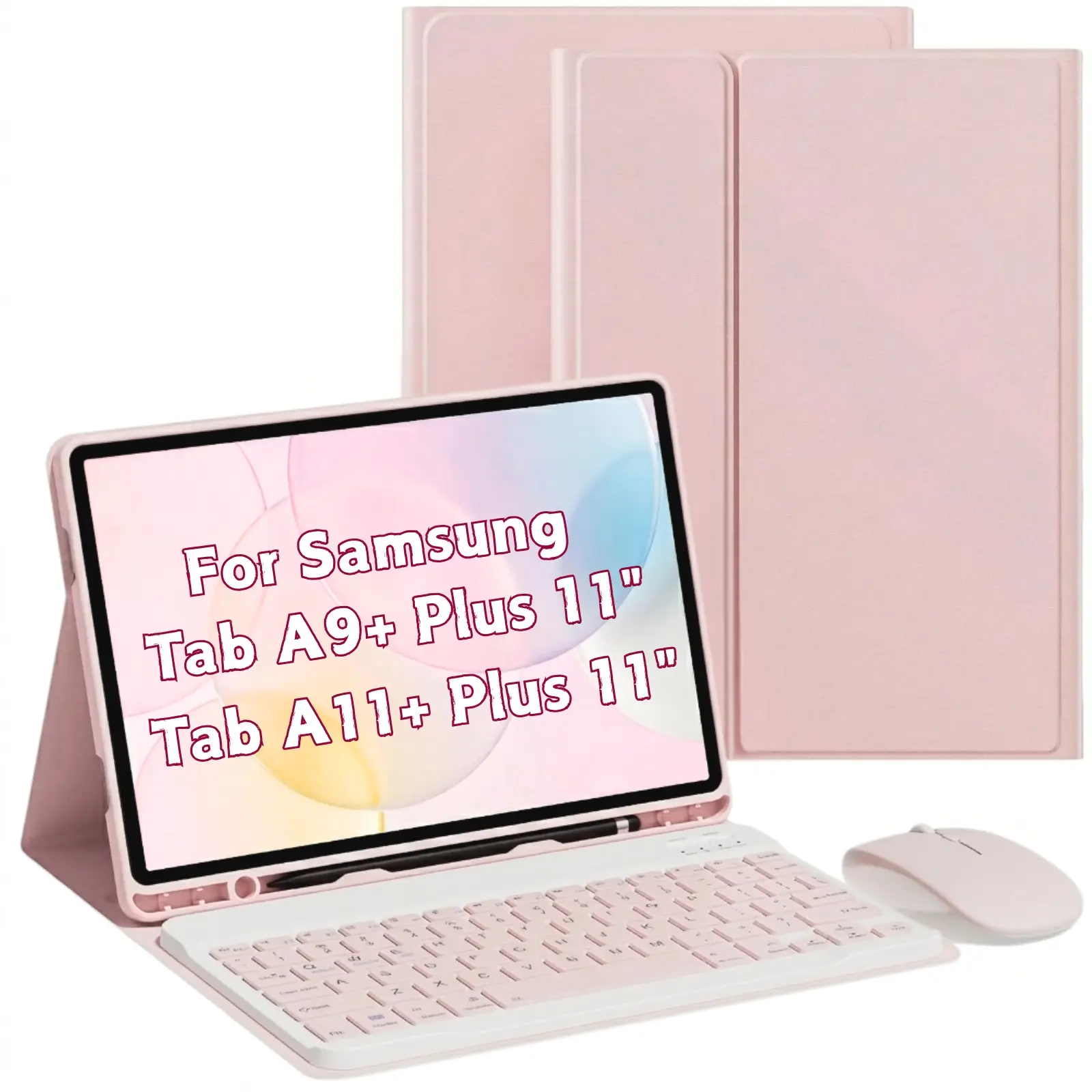 Case With Keyboard and mouse for Samsung Galaxy Tab A9+ / A11+ Plus 2023 11 Inch, Detachable Magnetic BT Keyboard and mouse, Slim Case with Pen Holder