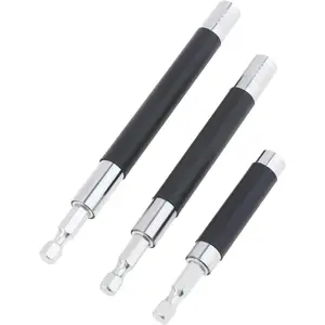 3pcs/set Scalable Magnetic Screw Drive Guide Drill Bit Tip Holder, 3.15"/4.72"/5.51"(80/120/140mm) Screwdriver Bit Holder Extension Bar Adapter, Drill Bit Guide Rod Adapter,Free Shipping