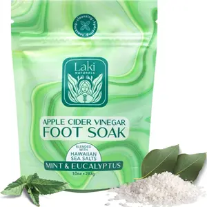 Foot Detox Soak for Pedicure Treatment Callus Remover with Epsom Salt Hawaiian Sea Salts Mint Eucalyptus Scent 10 oz