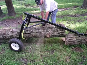 212 MAIN Timber Tuff TMW-16 Log Dolly with Skidding Arch, 1000lb Capacity Outdoor Log Mover