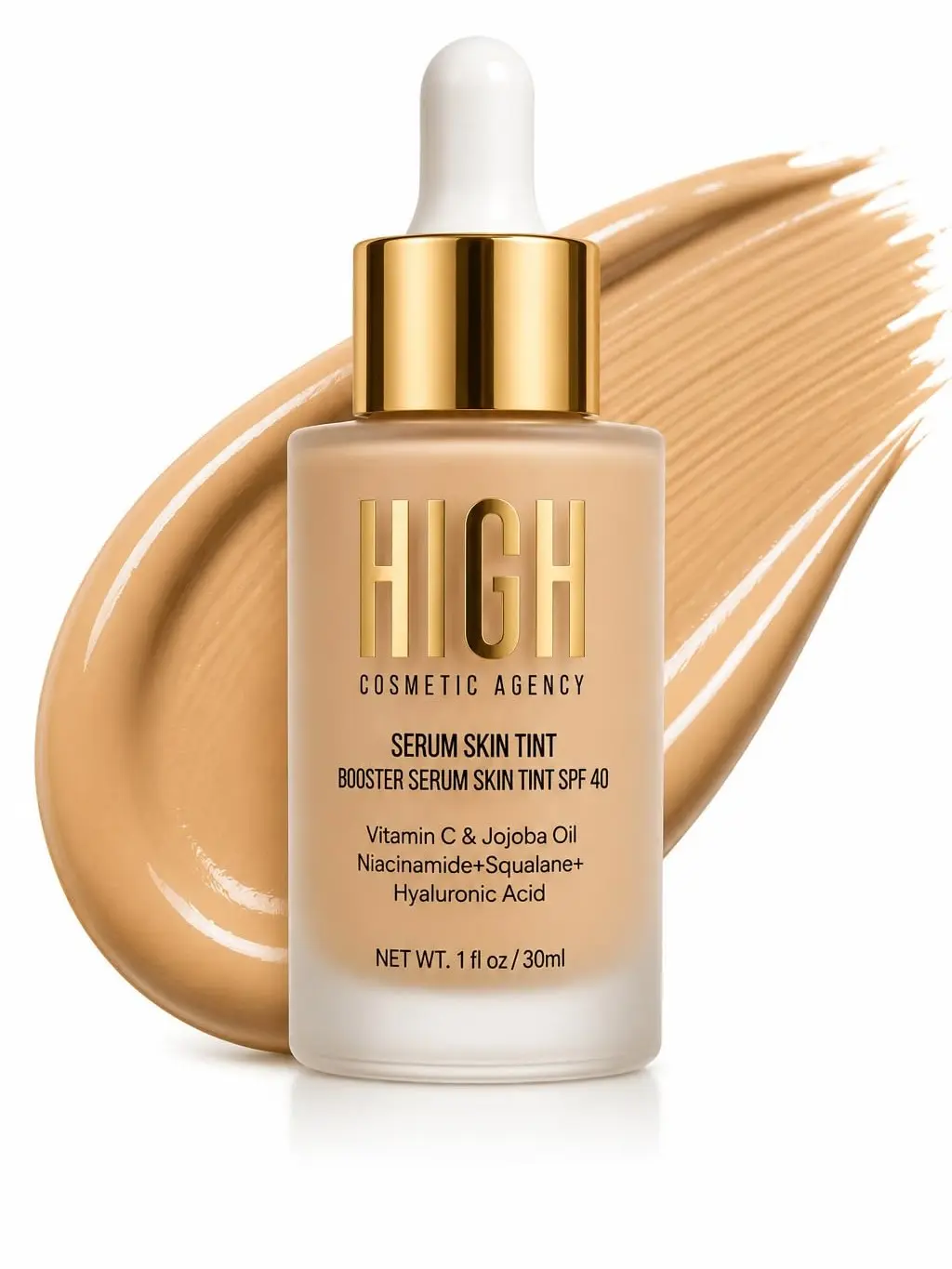High Cosmetic Agency Booster Serum Skin Tint SPF 40 – Light Ginkgo | Lightweight Tinted Moisturizer with Niacinamide, Vitamin C, Hyaluronic Acid & Squalane | Buildable Natural Finish
