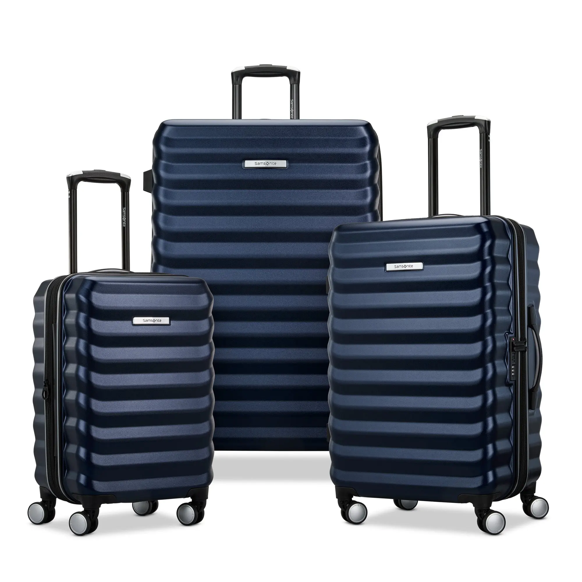 Samsonite Hard-Sided 20, 24 & 28 Inch 3-Piece Lightweight Checked Large Expandable Element Suitcase Set