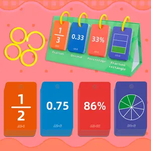 Fraction Flipchart Math Teaching Aids - Explore Fractions, Decimals and Percentages | Interactive Matching Games for Children Over 3 | Essential Tools for Classroom Teaching