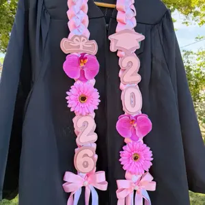 Graduation lei decorated with orchid and gerberas
