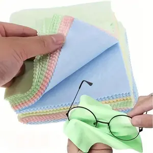 10pcs Microfiber Cleaning Cloths, for Glasses Camera Lenses Smartphone Screens Figurines Jewelry Glass Cups, Thick Soft Odorless Wipes, Random Colors