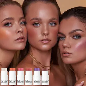 Lazy High Light Repairing Pearl Cream Blush Stick Monochrome Long-lasting Waterproof Blush Korean Makeup Tools