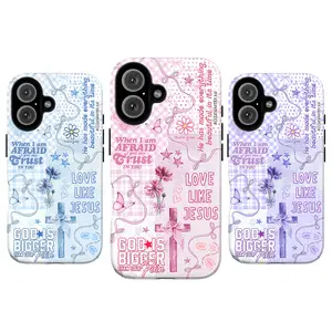 Cute Bible Verse Floral Aesthetic Phone Case for Christian, Cottagecore Faith-Base Phone Cover, Durable Shockproof Cover for iPhone X–17 (Plus, Pro, Pro Max,Air) & Galaxy S21–S24 (Plus, Ultra), Coquette Faith Cross & Flower Aesthetick Gift for Her & Him