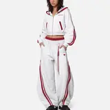 AELFRIC EDEN Men's Baggy Heart Track Pants - Contrast Stripes, Wide-Leg Cotton Blend, Drawstring, Sporty Chic, Gym Joggers with Pockets, Vintage Streetwear Comfy Bottoms,sohochic