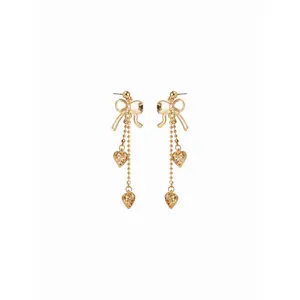 Cider HEART & BOWKNOT DROP EARRINGS