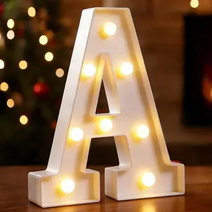 8.58 Inch LED Marquee Light Up Letter Lights Battery Powered Lighted Sign for Table Party Birthday Christmas Decor (Letter A)