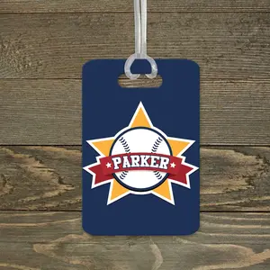 Personalized Luggage Tag | Custom Monogram Bag Tag | Baseball Banner