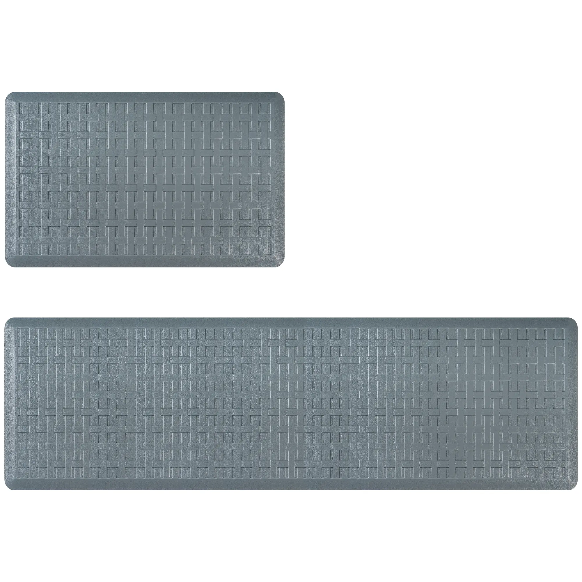 UKISS 2-Piece Anti-Fatigue Kitchen Mat Set - Shock-Absorbing, Waterproof, Non-Slip Comfortable Standing Mats (Gray, 18in×28in+18in×60in, 18in×28in+18in×40in)