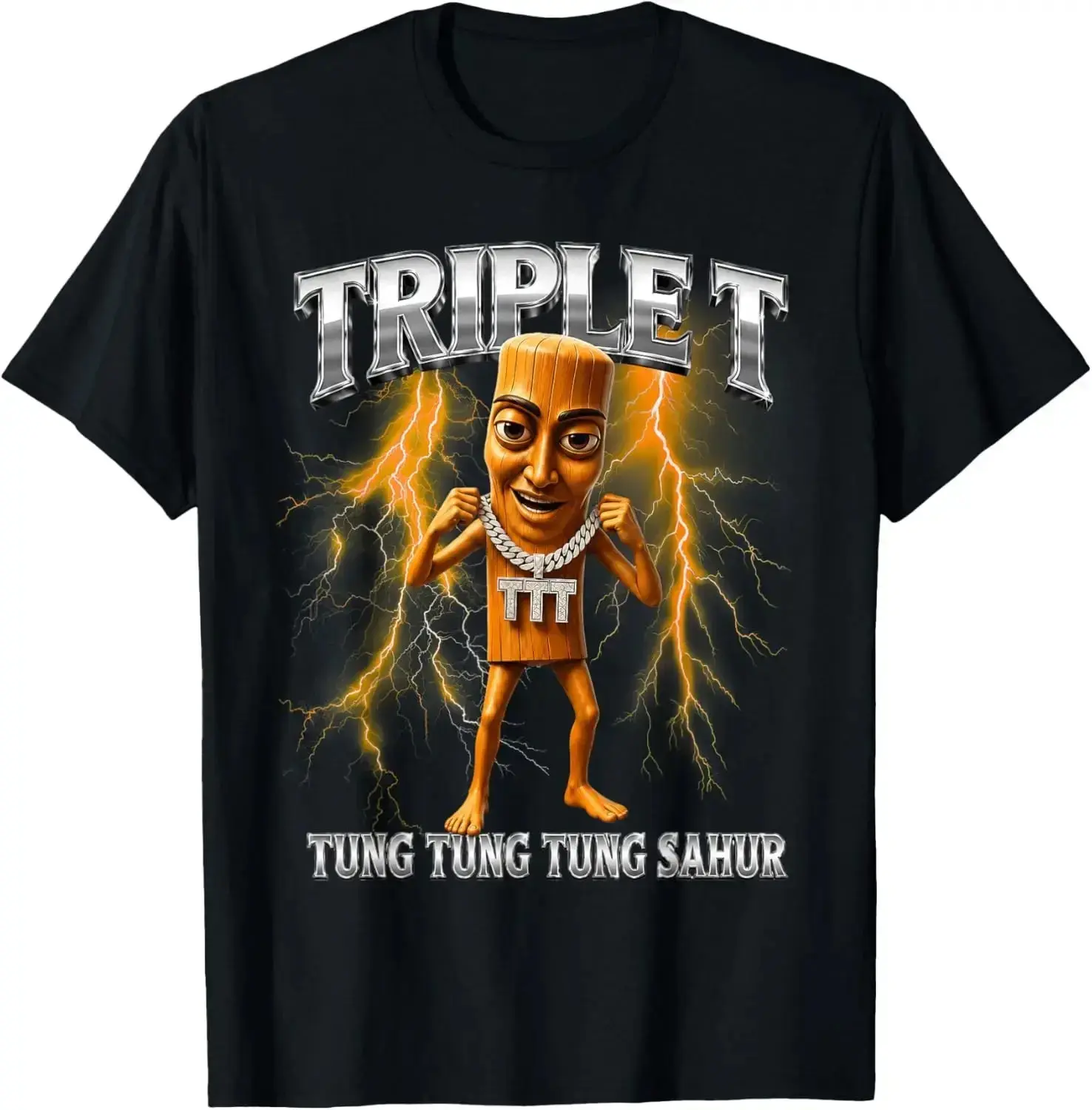 Celebrate Americas 250th Independence Day!Tung Tung Tung Sahur Brainrot Meme Shirts Triple T T-Shirt unisex T-Shirt