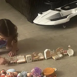 Mini Doll Furniture Set for Kids, 4 Room Themes Kitchen Play Set for Educational Role Play, Perfect Gift for Birthdays & Christmas, Miniature Furniture