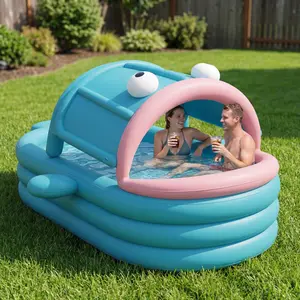Inflatable pool for adults and children, outdoor foldable sunshade design, thickened large size for home yards, suitable for summer bathing and water play