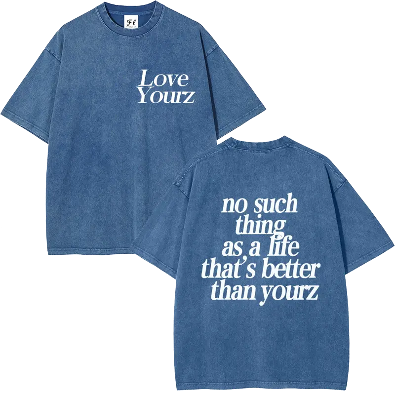 Men's Heavyweight 260g Cotton T-Shirt, Oversized Vintage Washed Fit with DTG-Printed Front & Back Quote Graphic, Aesthetic Streetwear Fashion, Baggy, Loose, Retro, Heavy Cotton, Tops, Fluffy, Menswear, Breathable, Fabric, Natural, Casual, Round Neck, Tshi