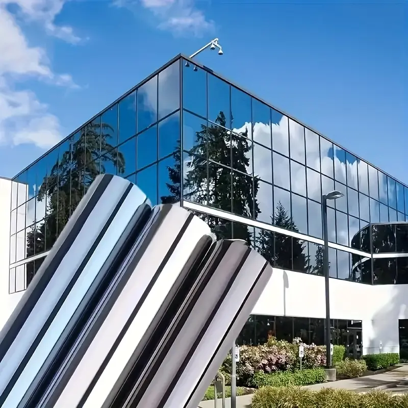Unidirectional Privacy Insulation Sunshade Film, Suitable for Office Glass Windows, Kitchen Balconies, and Home Bedrooms on the Mirror Side to Absorb Static Electricity Film