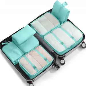 Travel Luggage Storage Bag Set, 7 Counts/set Including Shoe Bag, Cosmetic Bag, Clothes Bag & Jewelry Bag, Travel Luggage Organizer, Travel Essentials, Travel Accessories, Travel Packing Cubes