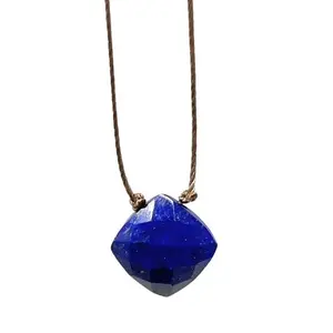 Lapis Lazuli Faceted Cushion Cut Necklace