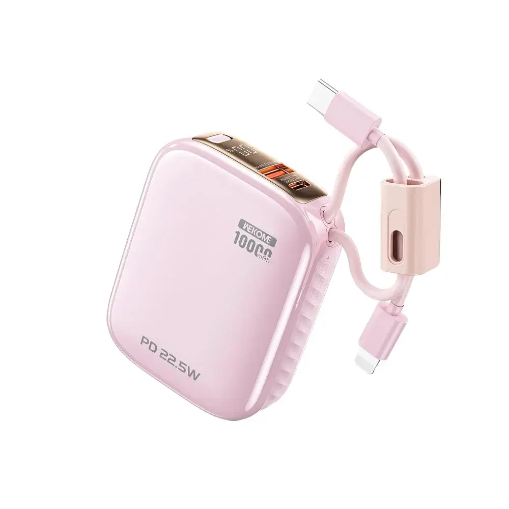 10000mAh 4-in-1 Mini Portable Power Bank for Phone 22.5W Fast Charger with 4 Outputs Digital Display Built-in Type-C & Lightning Ports Lightweight Compact Design.Small charger for purse,tiktok shop deals,mini travel products,portable chargers