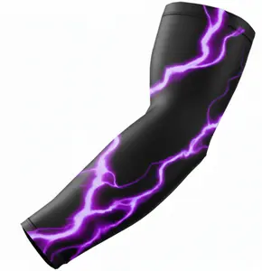 Baseball Football Compression Arm Sleeve Purple Lightning