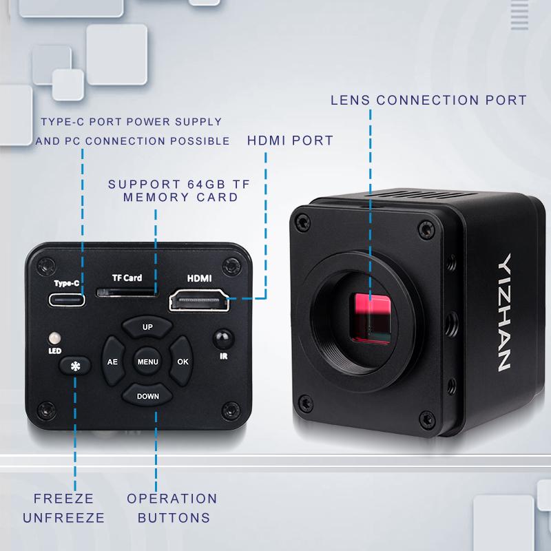 4K Electronic Digital Microscope For Soldering HDMI USB imx678 Sensor Industrial Camera With Software 150x Lens Folding Bracket