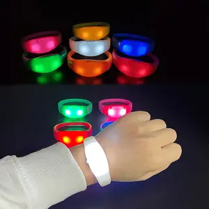 LED Sound Control Bracelet 20/50/100PCS Music Rhythm Glowing Party Wedding Accessories for Concert Camping Silicone Bracelets with 2xCR2016 Batteries