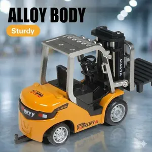 Rechargeable RC Forklift Model - Alloy Construction Vehicle with LED Bottom Lights - Simulation Warehouse Truck for Transport Play