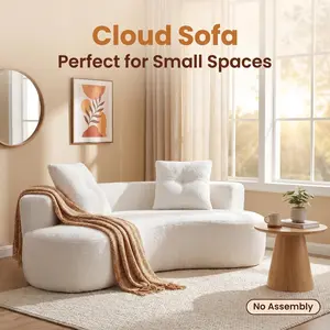 79.5" Boneless 3-Seater Floor Sofa – Upholstered & Comes with 2 Pillows, Low-Profile Lounge Couch