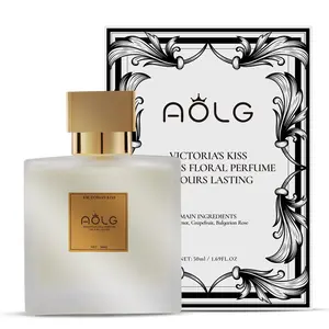 AOLG Victoria's Kiss Women's Floral Perfume 50ml - Long Lasting 72+ Hours, Elegant & Alluring, Bergamot & Grapefruit, Bulgarian Rose & Indian Jasmine, Ylang-Ylang, Australian Sandalwood & White Musk, Vanilla