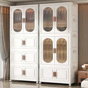 Collapsible Wardrobe Cabinet, Large Capacity Foldable Clothes Organizer, Multi-Functional Storage Solution for Bedroom, Closet & Dorm Room Organization