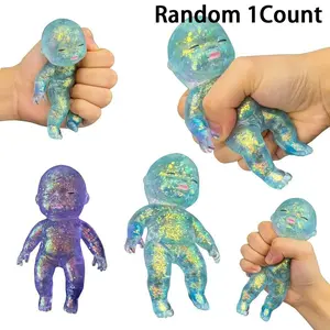 Small Baby Squishy Toy, 10cm Glitter Squeeze Toy for Stress Relief, Soft Sensory Fidget Toy for Kids & Adults, Cute Stretchy Collectible Squishies