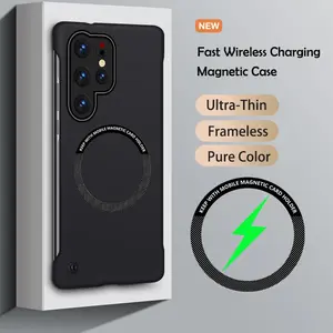 Fin Ultra Slim Magnetic Frameless Solid Color Phone Case for Samsung S26 S25 FE Edge S24 S23 S22 S21 FE Plus Ultra Magsafe Cover