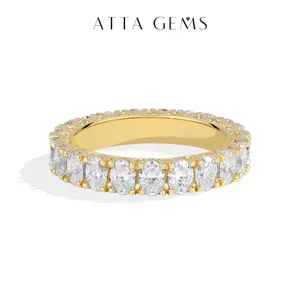 ATTAGEMS 3x4mm Oval Cut D Color VVS1 Lab-Created Moissanite Ring 925 Sterling Silver Ring for Women Engagement Rings Hypoallergenic Fine Jewelry Birthday Gift R418 summerwins